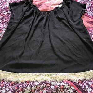 Never worn- Lauren Conrad Black top with lace trim